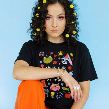 Kinda Chic Baskılı Oversize Tişört