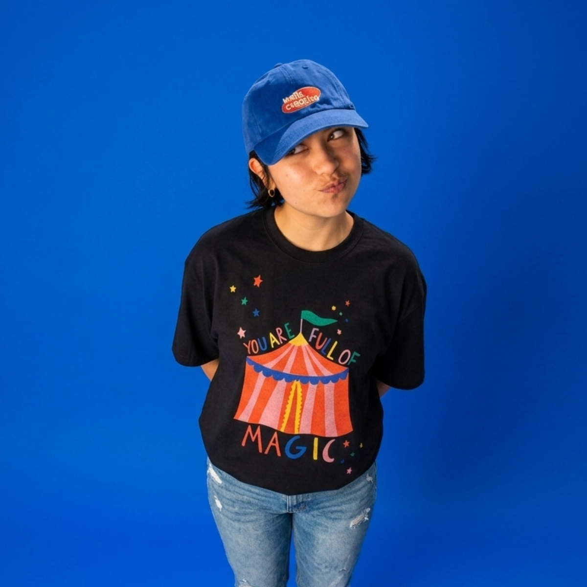 Full Of Magic Baskılı Oversize Tişört