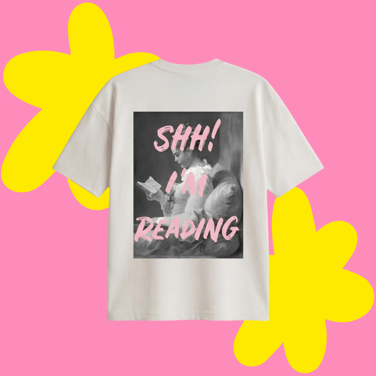Shh! I'm Reading Baskılı Oversize Tişört