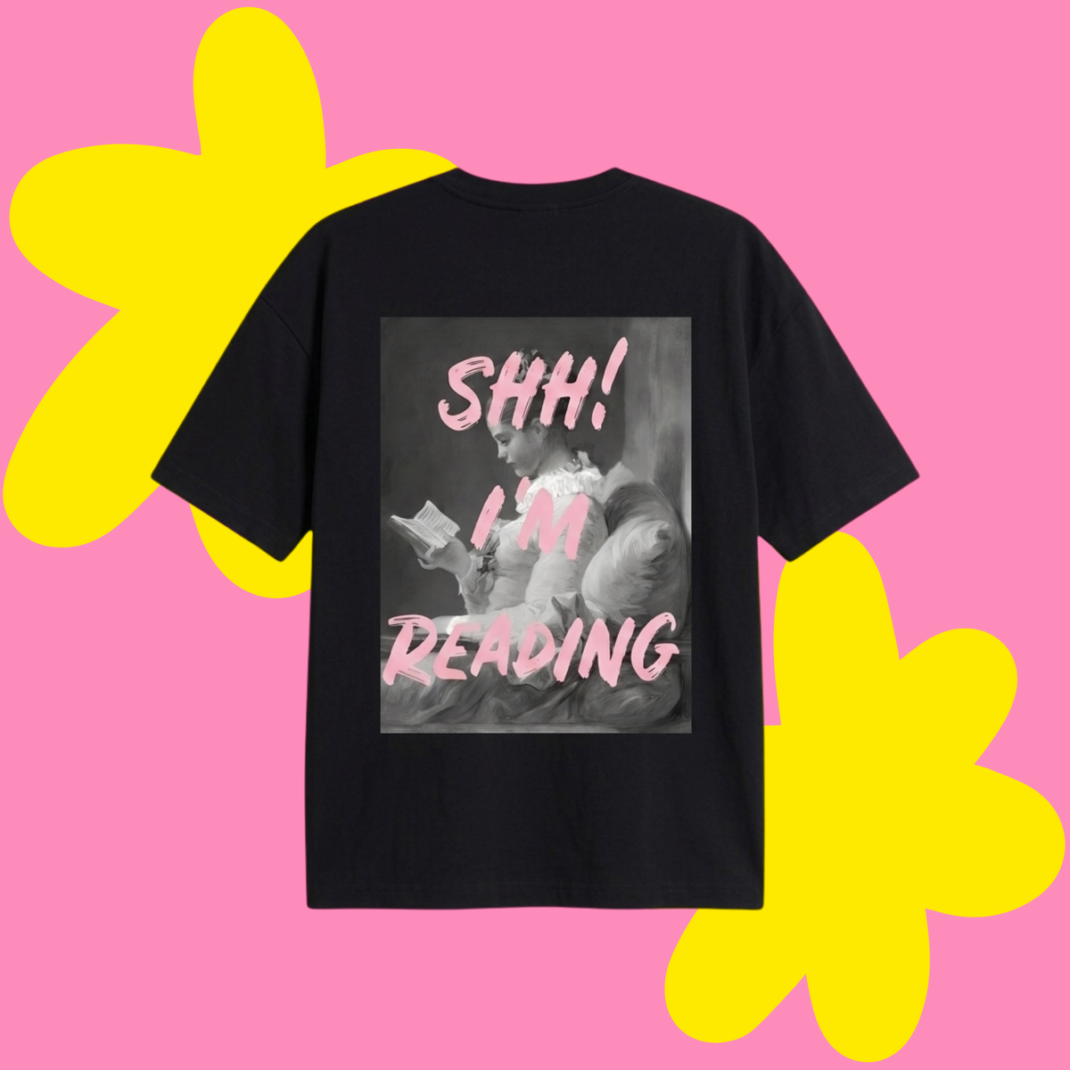 Shh! I'm Reading Baskılı Oversize Tişört