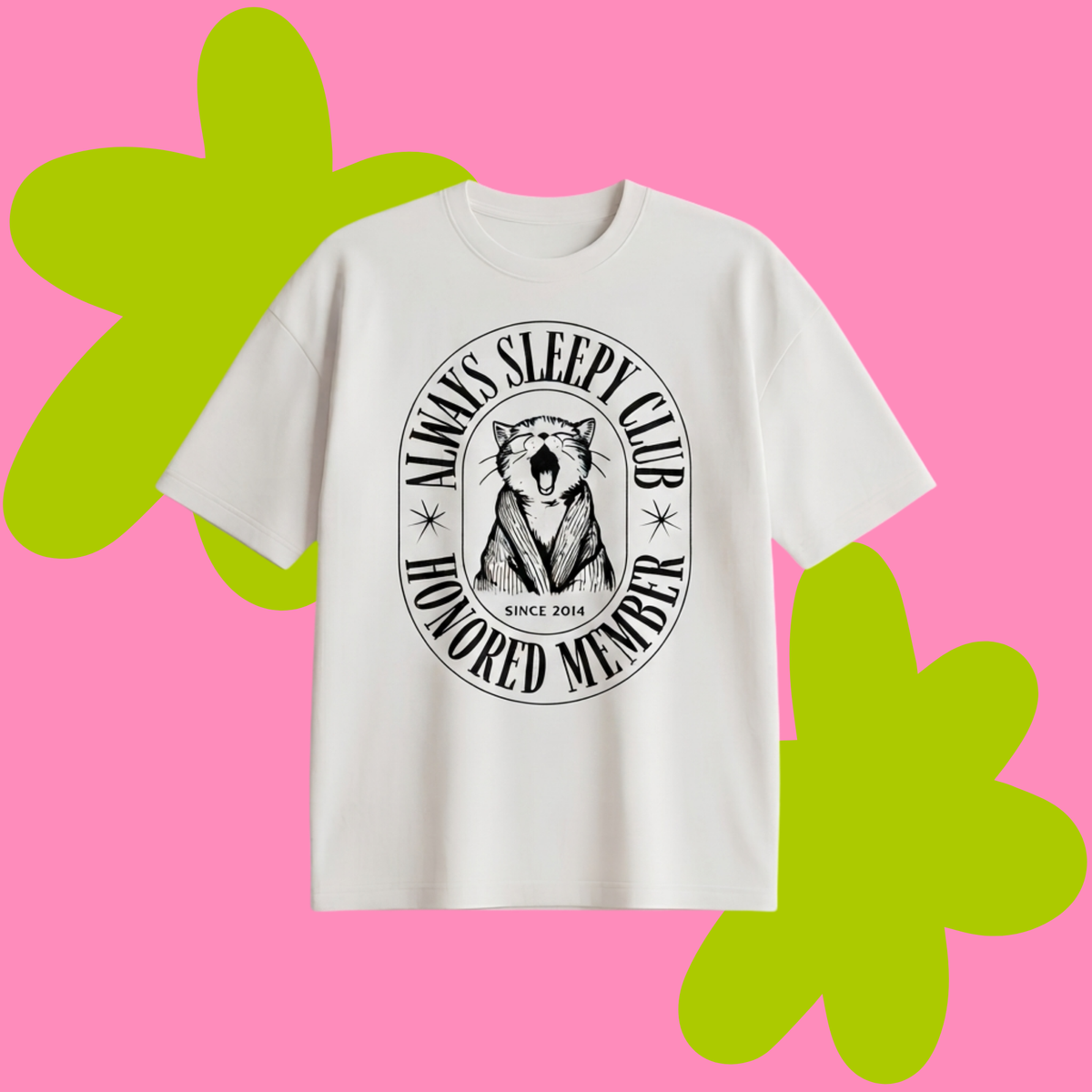 Sleepy Club Baskılı Oversize Tişört