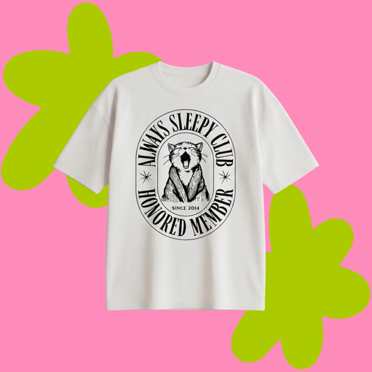 Sleepy Club Baskılı Oversize Tişört