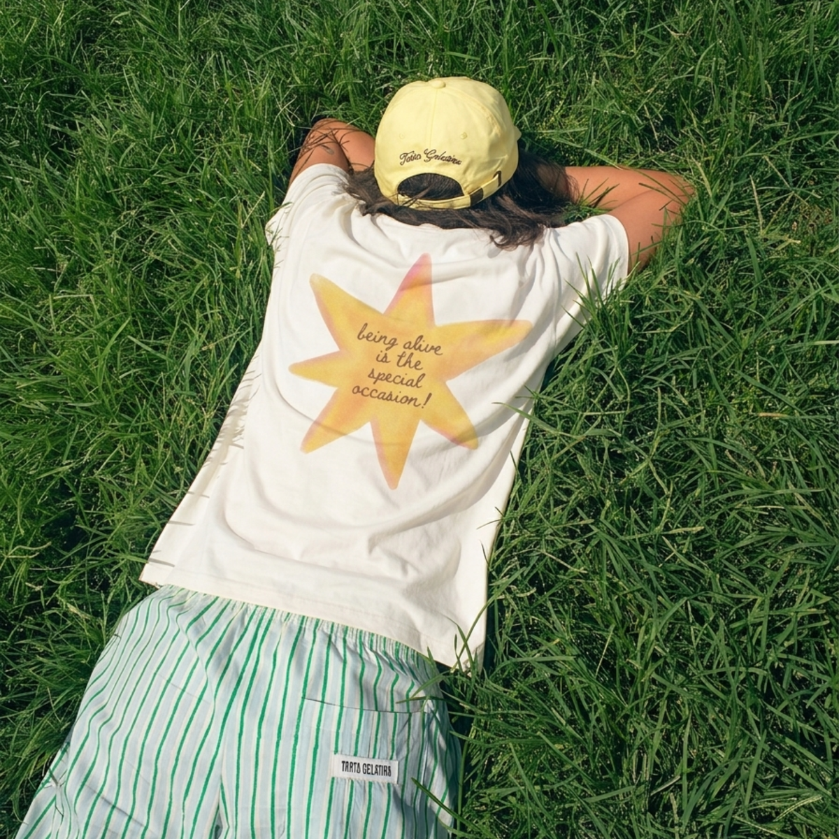 Star Mood Baskılı Oversize Tişört