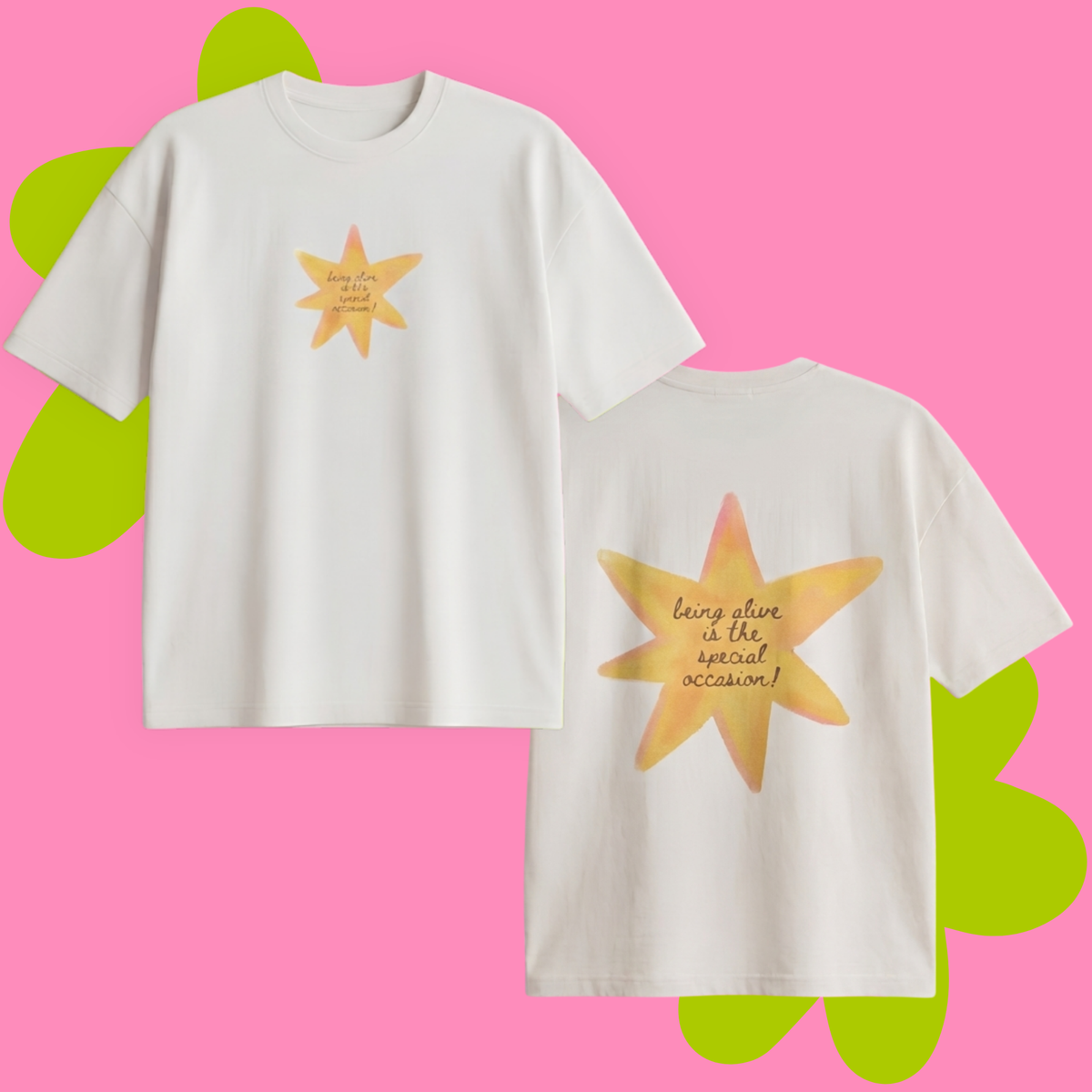 Star Mood Baskılı Oversize Tişört