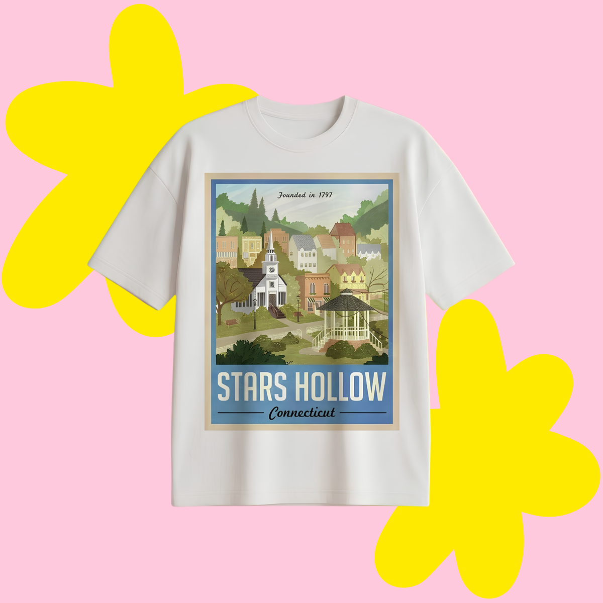 Stars Hollow Baskılı Oversize Tişört