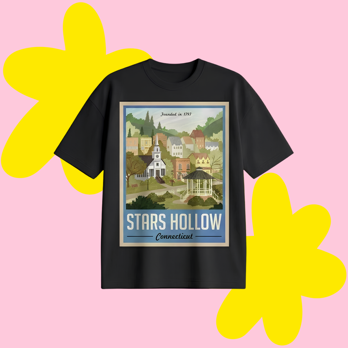 Stars Hollow Baskılı Oversize Tişört