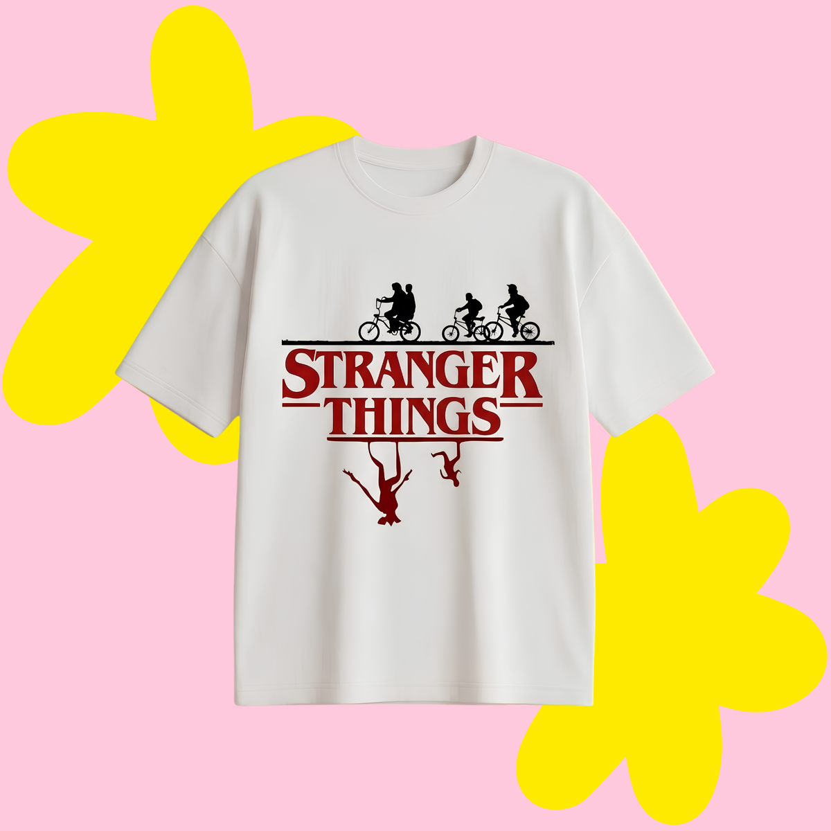 Stranger Things Baskılı Oversize Tişört