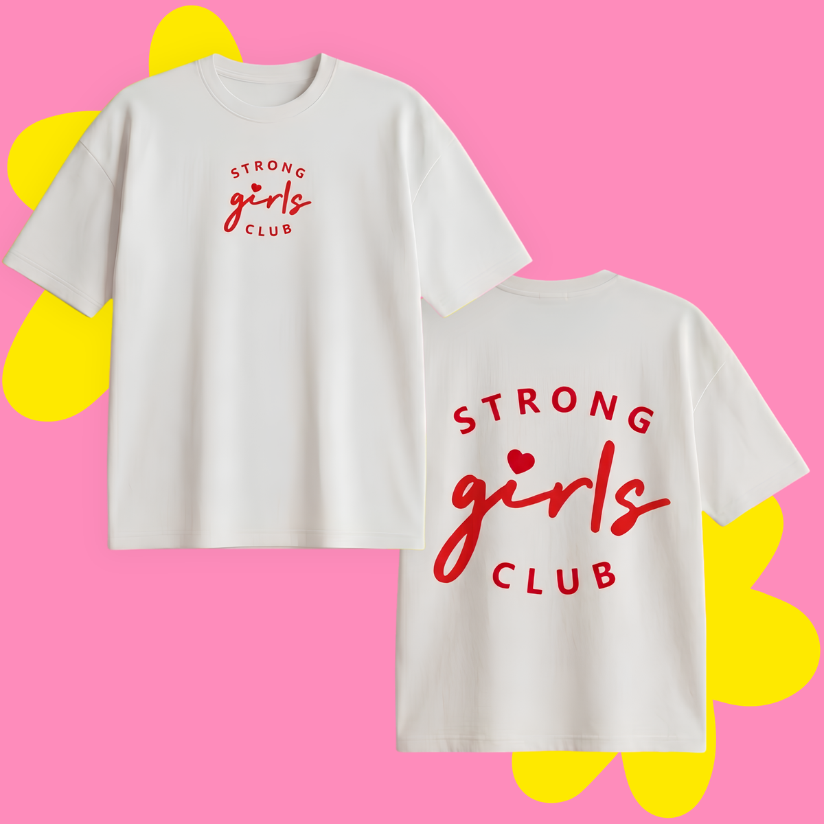 Strong Girls Club Baskılı Oversize Tişört