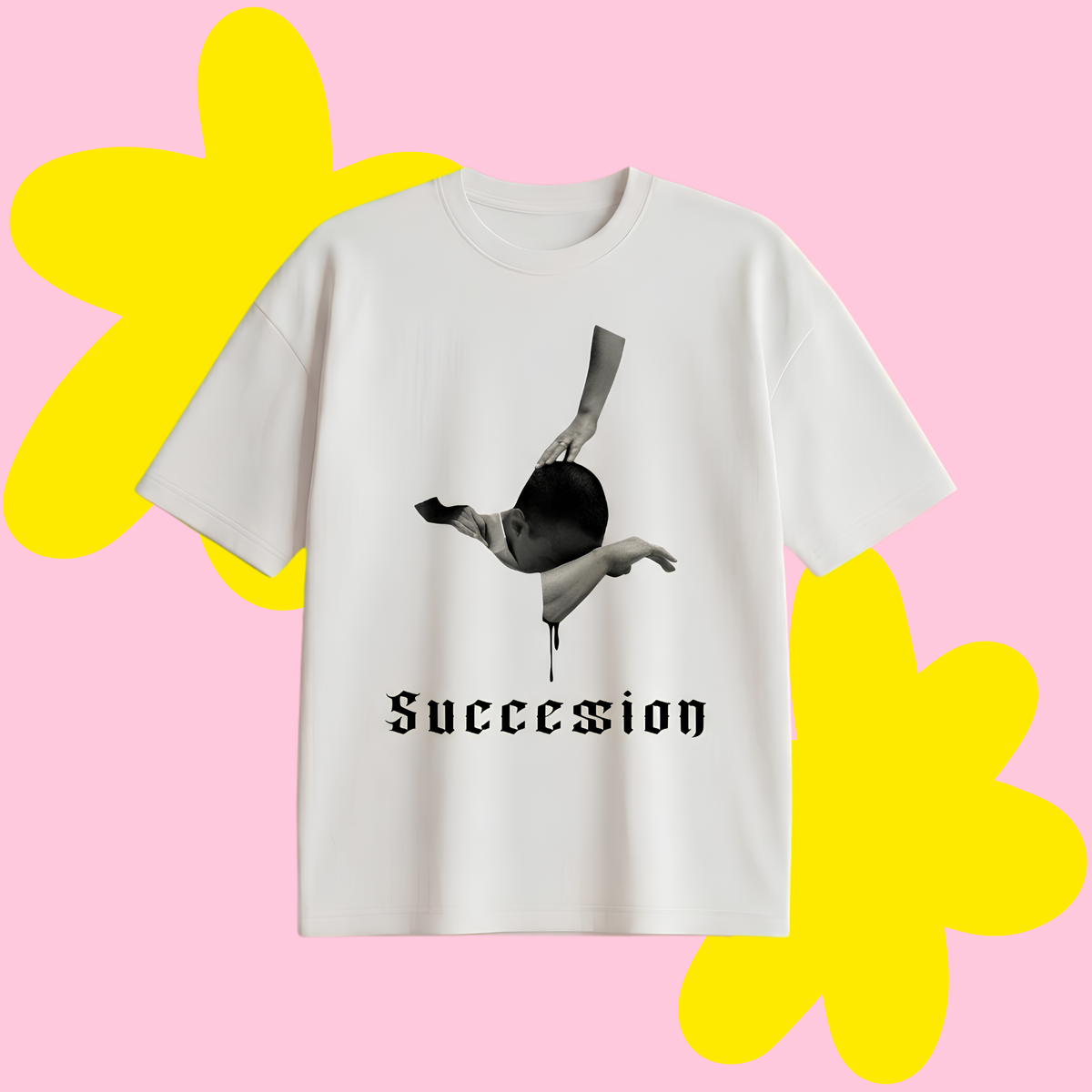 Succesion Icon Baskılı Oversize Tişört