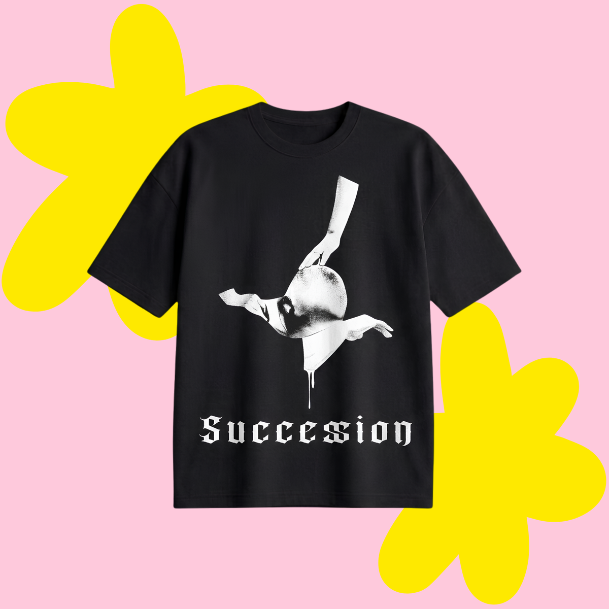 Succesion Icon Baskılı Oversize Tişört