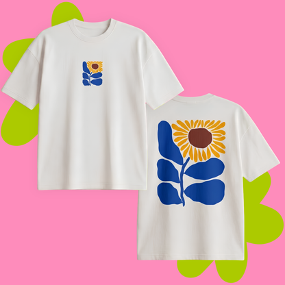Sunflower Baskılı Oversize Tişört