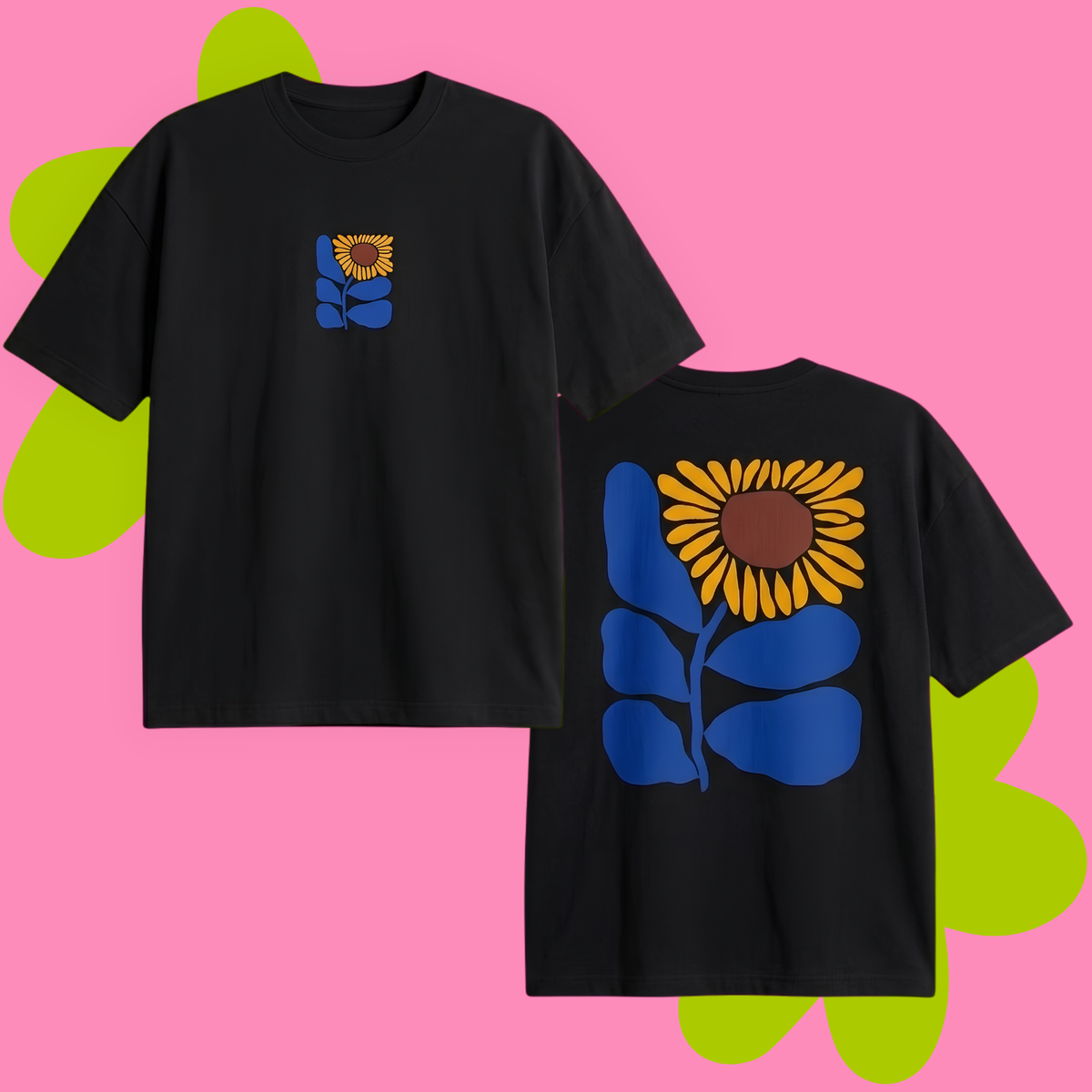 Sunflower Baskılı Oversize Tişört