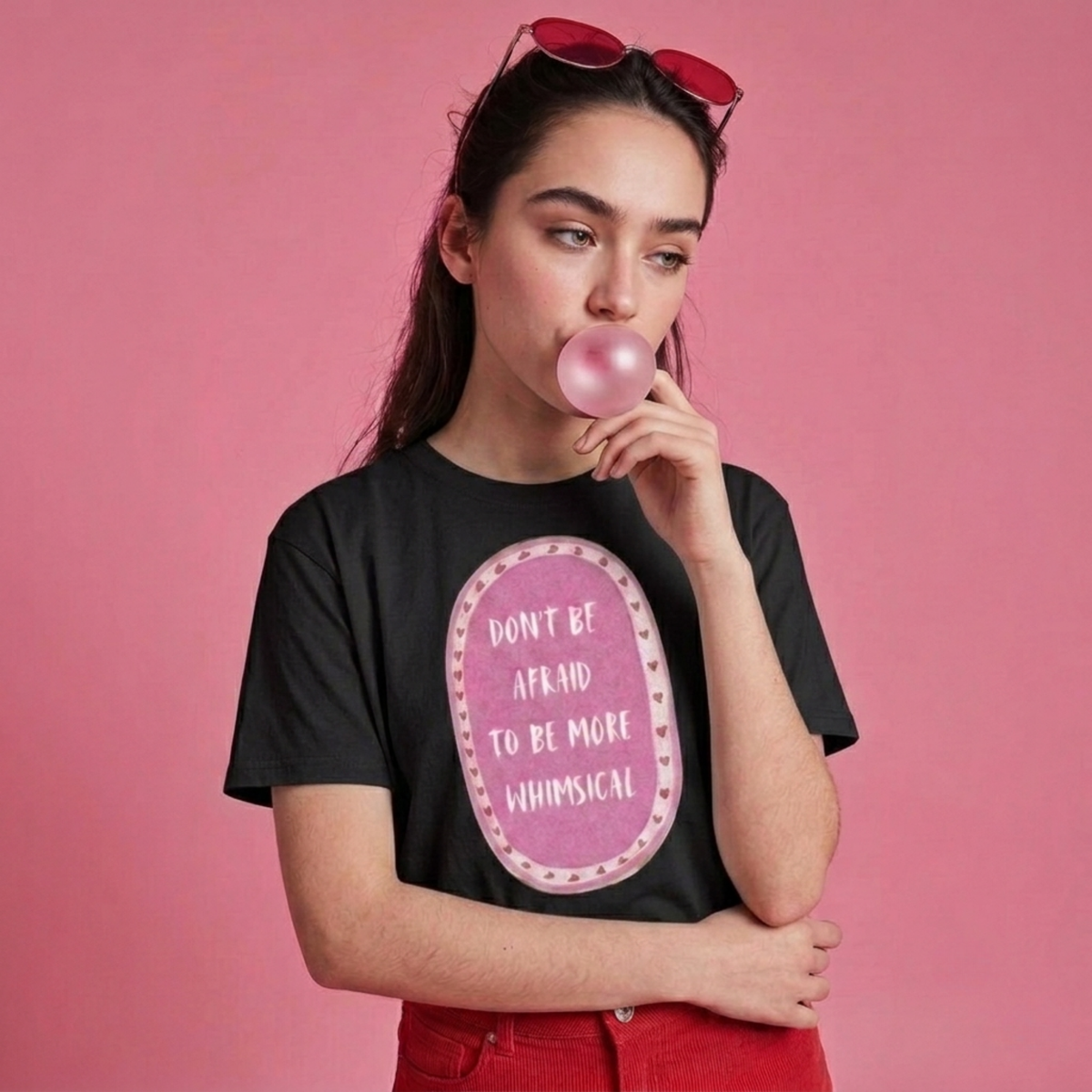 Whimsical Baskılı Oversize Tişört