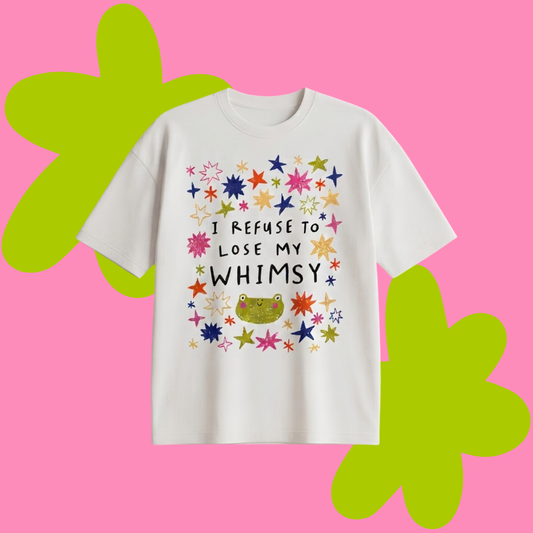 Whimsy Baskılı Oversize Tişört