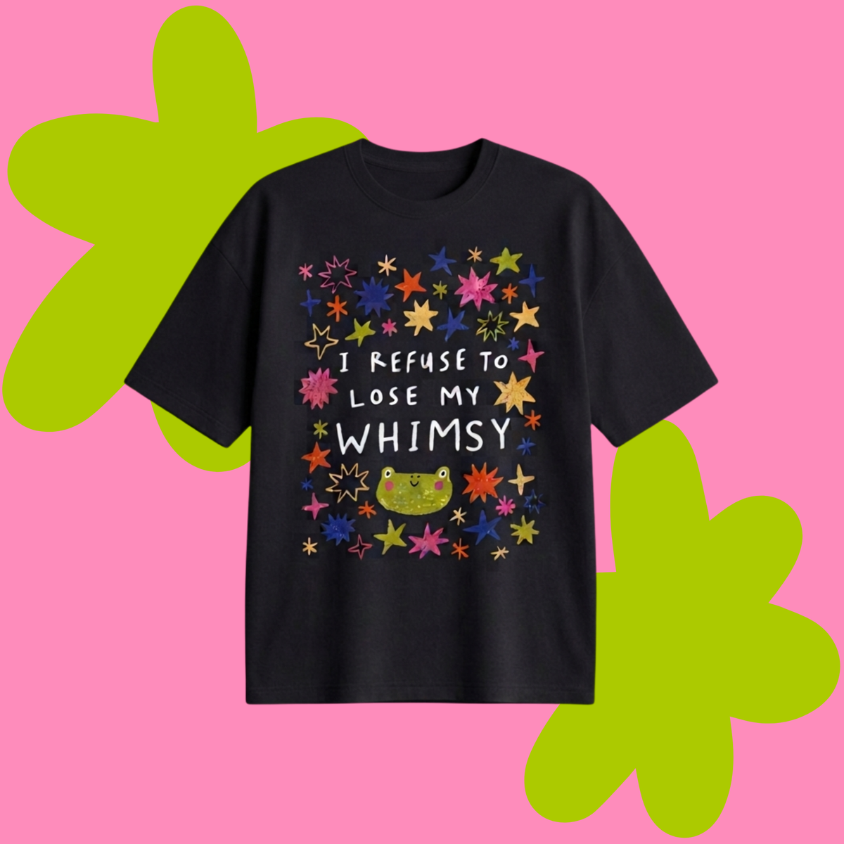 Whimsy Baskılı Oversize Tişört