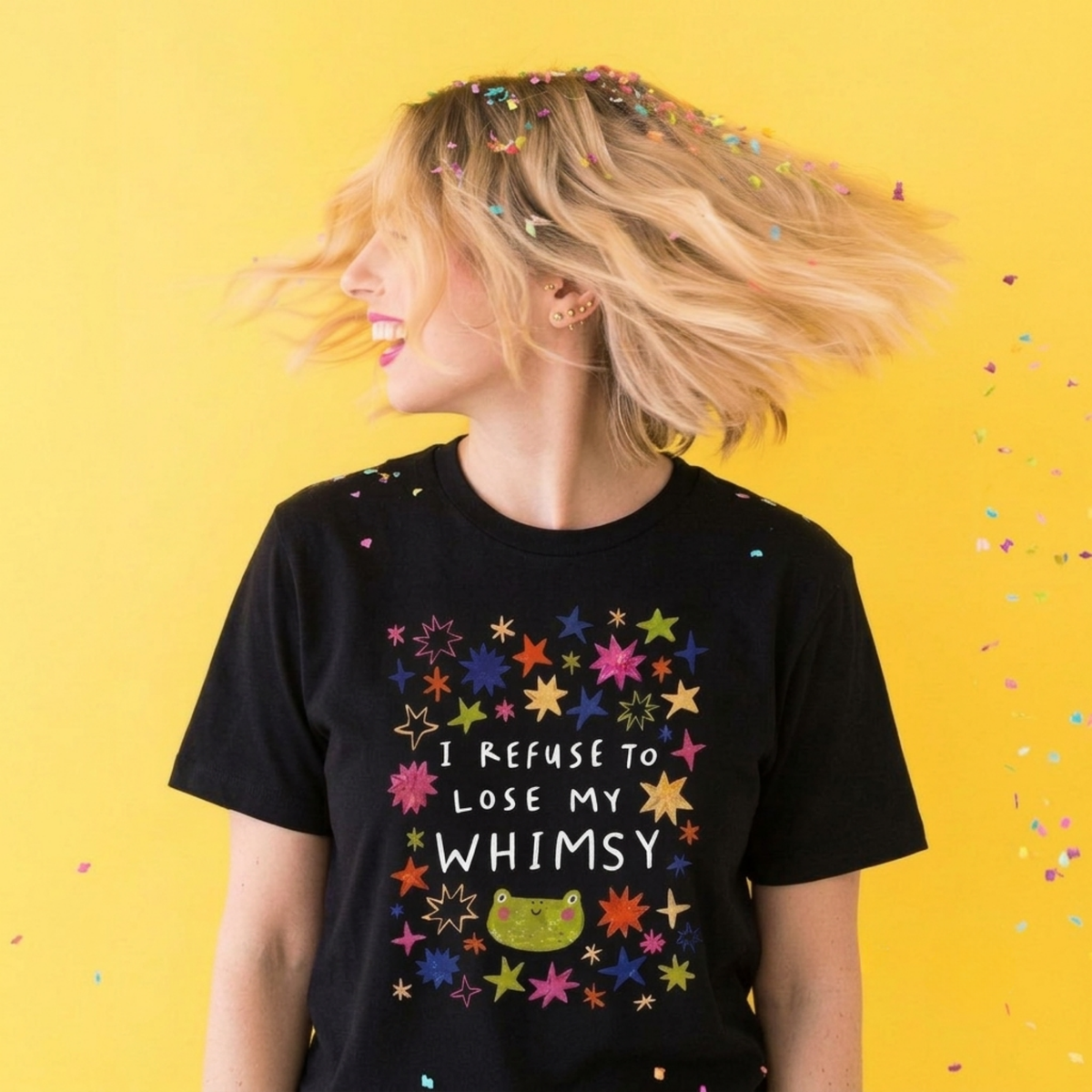 Whimsy Baskılı Oversize Tişört